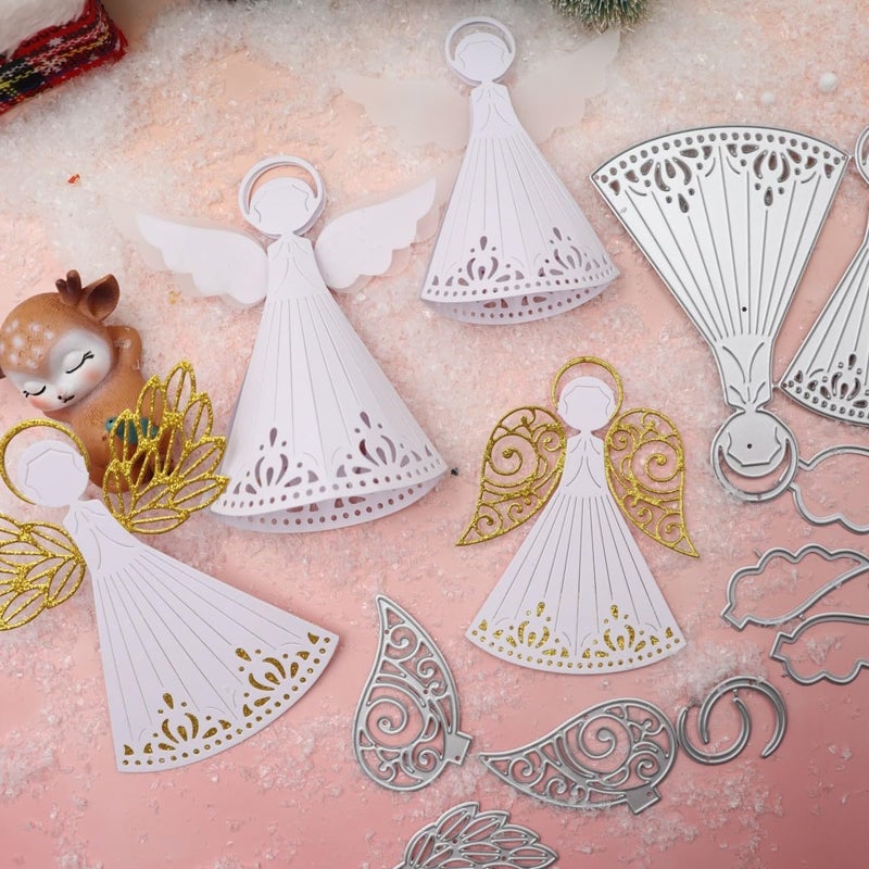 Feemkota Christmas Die Cuts for Card Making Christian Theme Stamps Angel Lamp Box Cutting Dies for DIY Paper Scrapbooking Crafts Embossing Decorations - Image 4